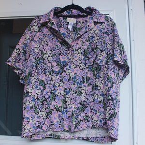 Anthropologie Floral Button Up, XL